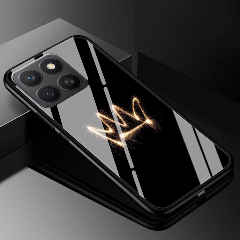 Luxury Tempered Glass Phone Case with Hard Back Bumper Cover