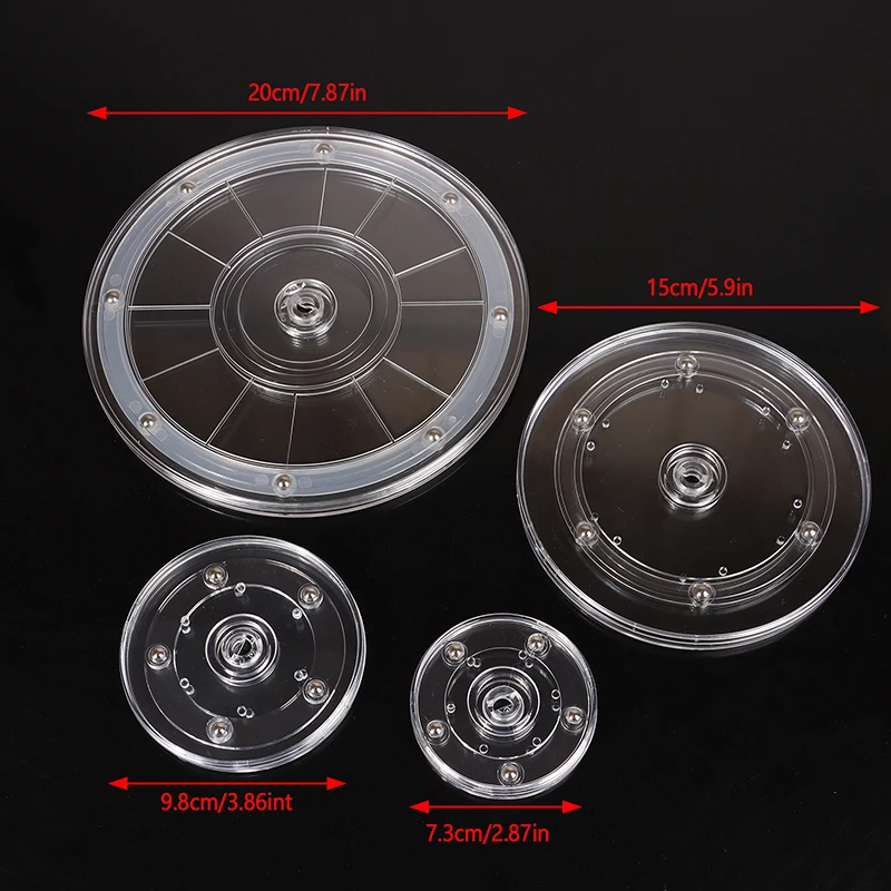 Acrylic 360 Rotating Turntable Plate Jewelry Display Stand Transparent Round Base Lazy Susan Jewelry Decor Swivel Plates Furniture Hardware