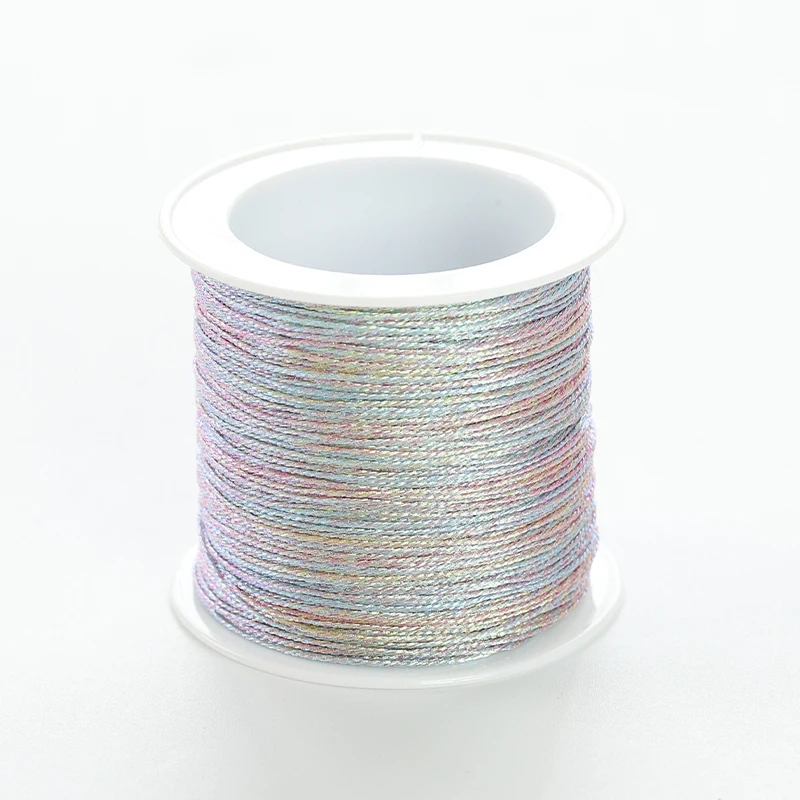 50 m/0,4 mm bunte Goldlinie Schnurfaden handgewebtes Seil Schnurfaden für Halskette Armband DIY Schmuck handgefertigtes Material – Detail 7