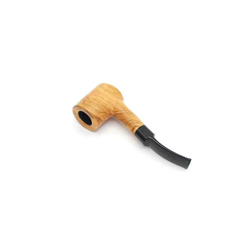 Handmade Olive Wood Straight Tobacco Pipe Hammer Design Solid Wood Desktop Smoking Pipe Unique Decorative