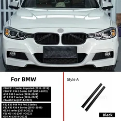 Sleek Automotive Front Grille Trim Strips - Style A black