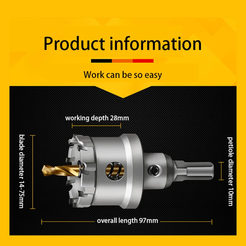 Drill Bit 1pc Hole Saw Alloy Carbide Cobalt Steel