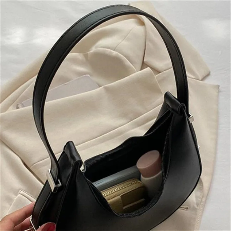 Summer Popular PU Handbag, Fashion Versatile High-end Texture Single Tote Shoulder Bag, Half Moon Armpit Bag,Ideal for Daily Use