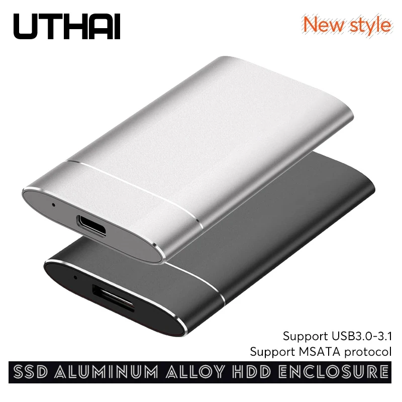 UTHAI T37 MSATA na USB3.0  HDD ohrada aluminium slitina adaptér mini-sata SSD na USB3.1 type-c HDD pouzdro pro 1.8 palec sata3 skříňka
