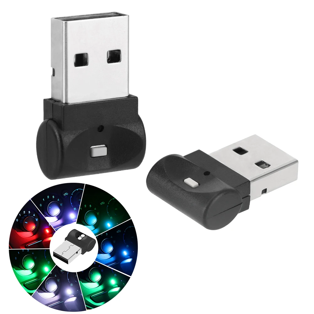 Plug And Play Mini USB Car Foot Light PC Auto Interior Colorful Decorative Lamp LED Atmosphere Light Emergency Lighting