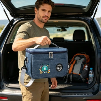 Kit di Pronto Soccorso di Grande Capacità - Adatto a Molteplici Scenari: Casa, Ufficio, Auto, Attività all'Aperto, Campeggio, Viaggi e Kit di Sopravvivenza