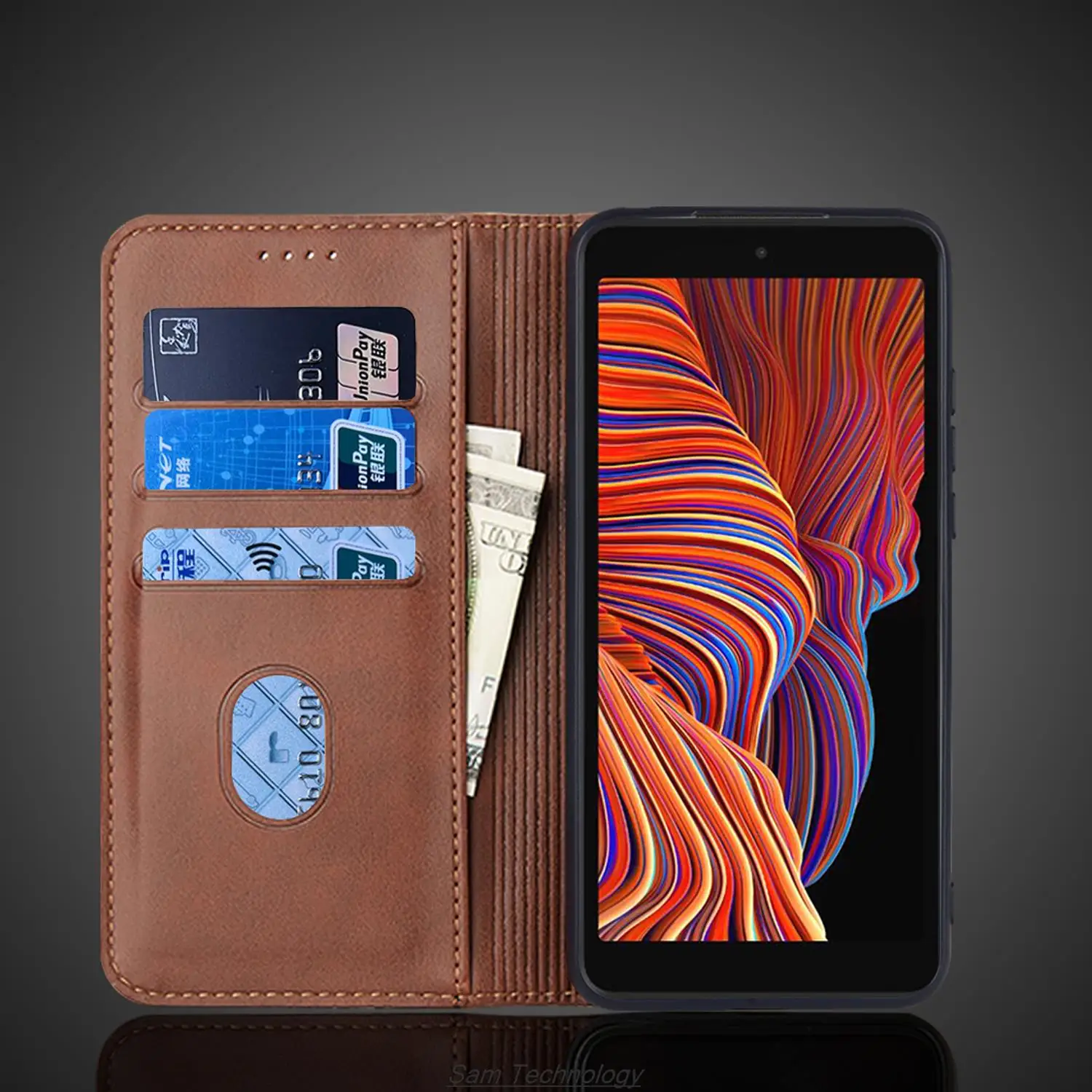 Premium Magnetic Leather Flip Wallet Case – Elegant Holster Cover with Card Slots