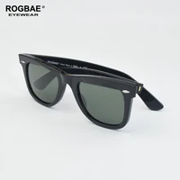 ROGBAE lunettes de soleil inclinables hommes classiques lentille en verre lunettes de soleil en acétate R214s marque de luxe Rivet Design lunettes femme lunettes de soleil 1