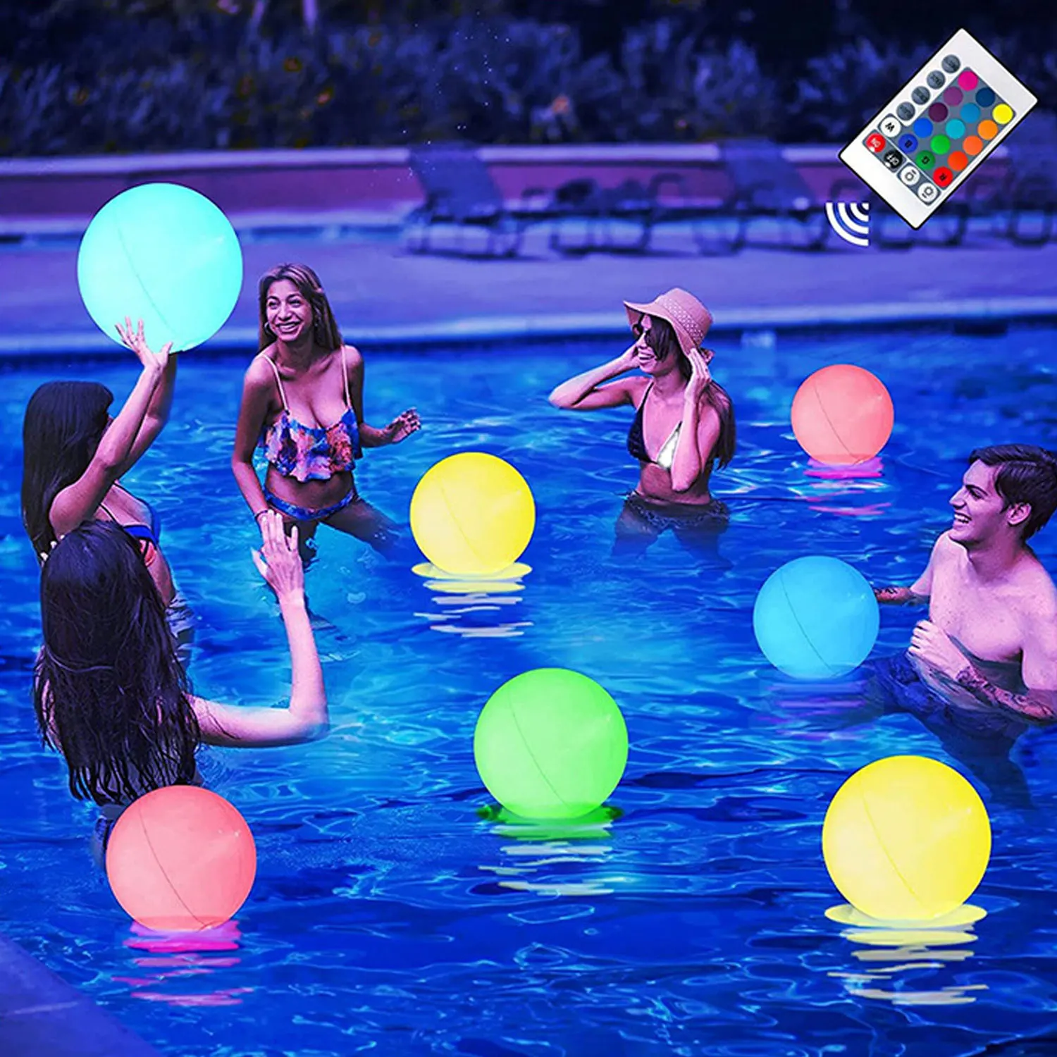 PVC inflatable luminous ball remote control 16 color LED flash beach ball party home decoration color changing light