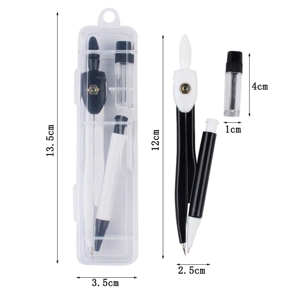 2Pcs Drawing Exam Compass Durable Mathematics Instrument Tool Geometry Compass Teaching Stationery Painting Math Compass School