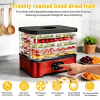 Déshydrateur alimentaire à 5 plateaux, prise UE, température et minuterie réglables, plateaux de séchage transparents, pour viande séchée, friandises pour animaux, légumes et collations 8