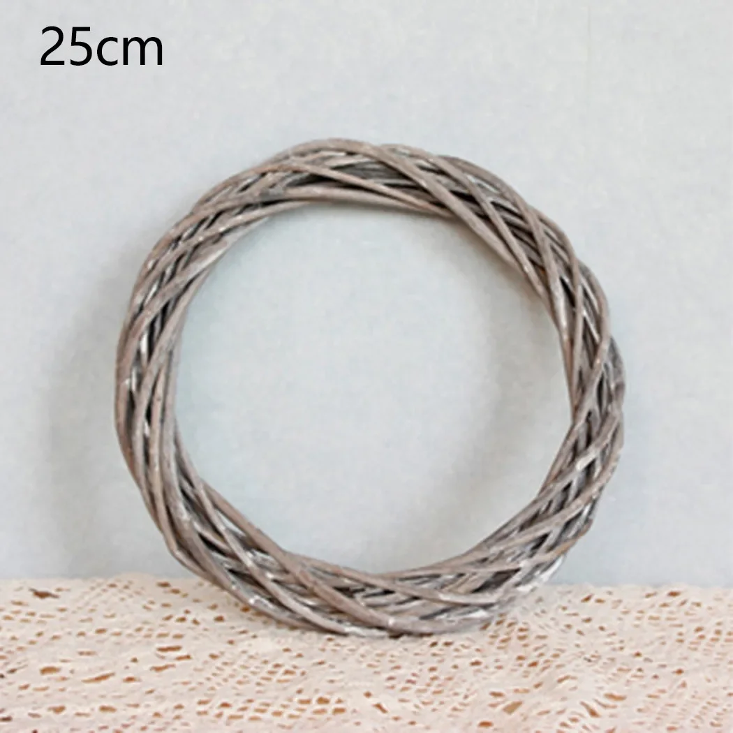thumbnail image 1 of Christmas Rattan Ring Wreath Round Design Vine Ring Garland Ornament Xmas Tree Hanging Decorations Home Wedding Party Craft, 1 of 5
