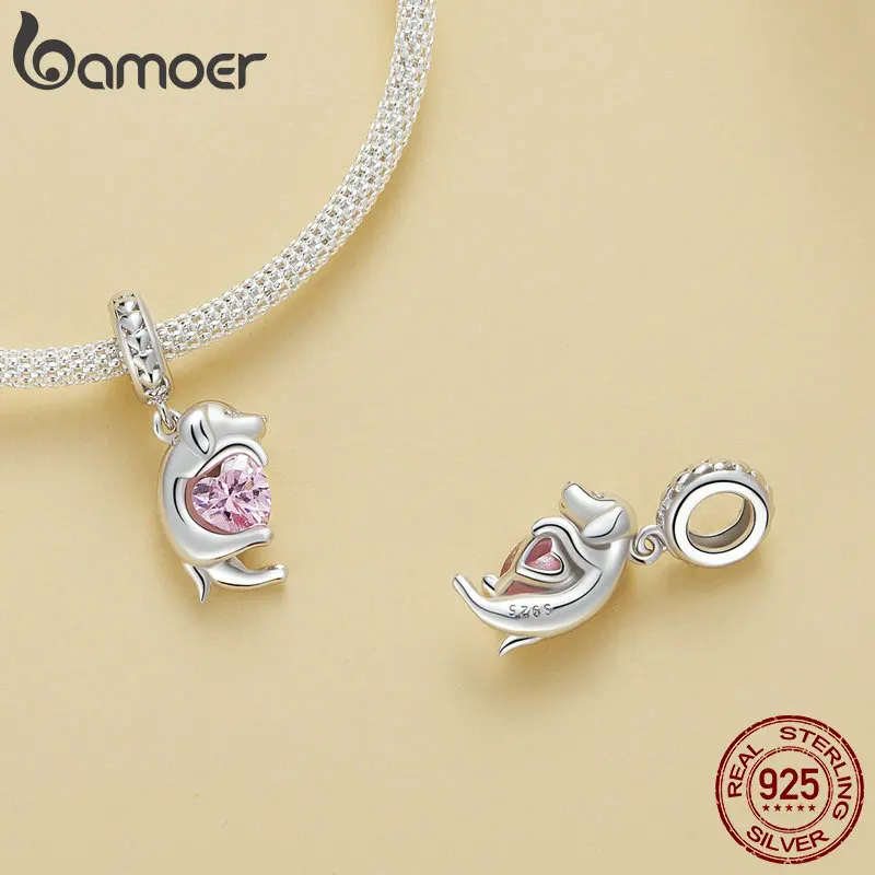 Love Heart Pawprint Charm - 925 Sterling Silver, Pet Dog Puppy Charm Pendant For Snake Bracelets, Gift Ready - View #5