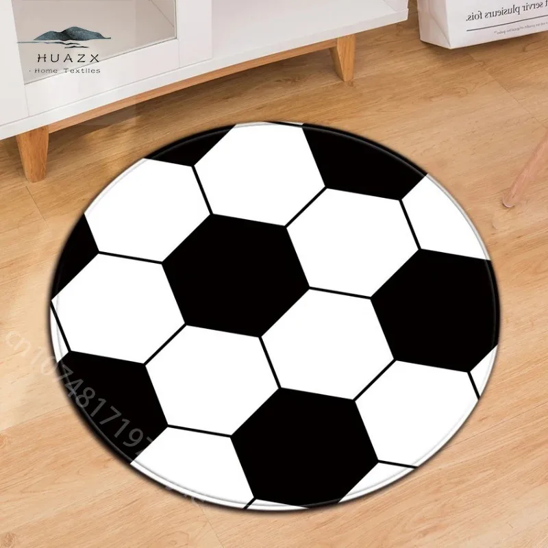 

New Ball Round Carpet Football Basketball Print Chair Floor Rug For Bedroom Living Room Bathroom Non-slip Rugs Boys Room Decor