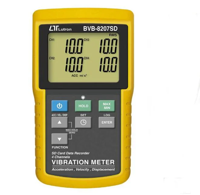 Lutron BVB-8207SD 4 Channel Digital Vibration Meter Real-Time Data Recorder Analyzer for Industrial Use detail image 12
