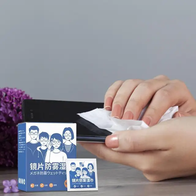 Tisztító Törlőkendők Szemüvegek Tisztább Nedves Törlés Eldobható Ködgátló Porlást Eltávolító Lencse Törlőkendő Napszemüveg Telefon Képernyő - Image 5