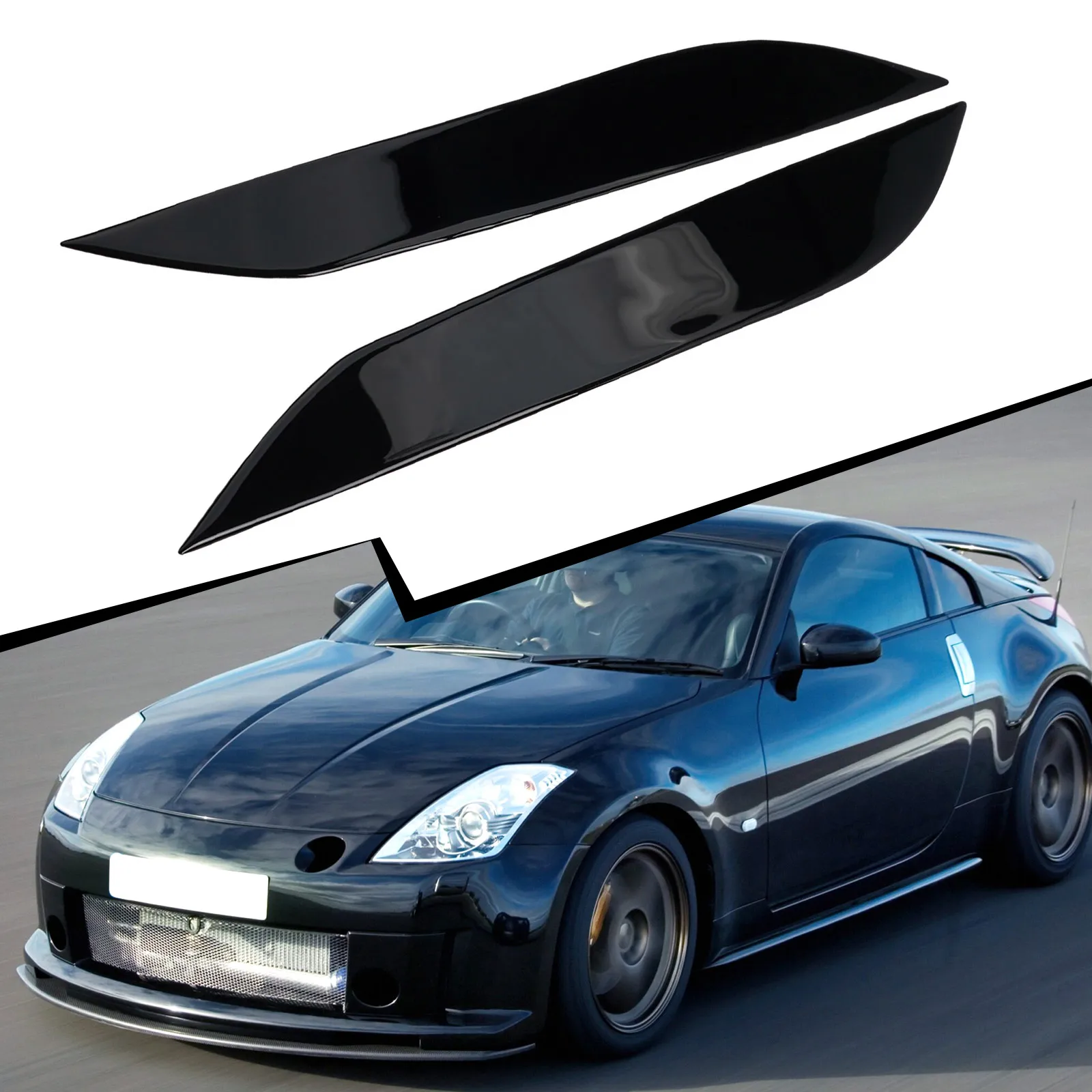 

2 шт., автомобильные наклейки для передней фары Nissan 350Z Z33 2006-2009