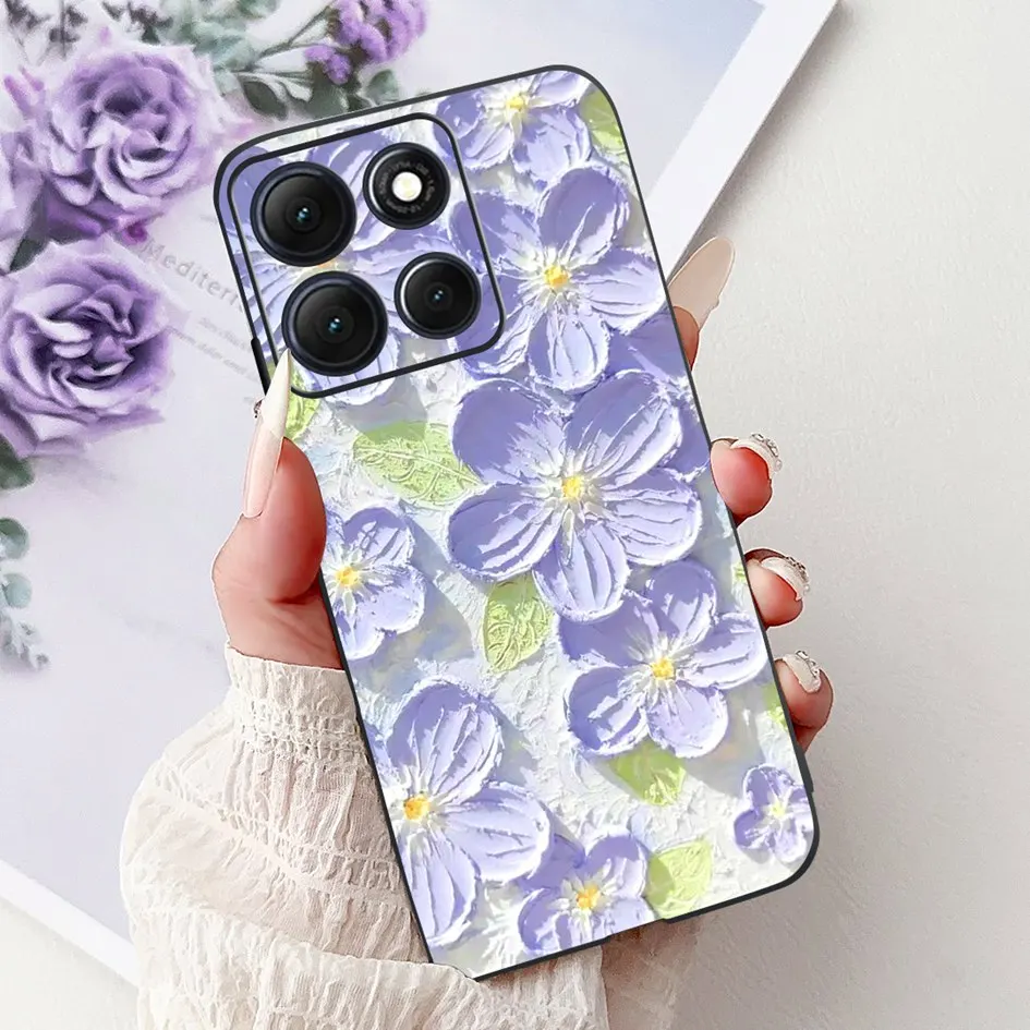 Floral Bamboo Cat Cartoon Soft Silicone Back Cover