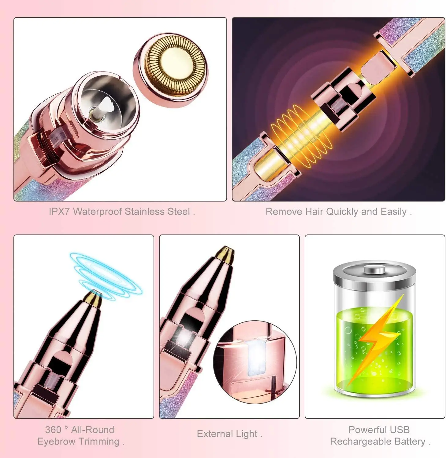 Hair remover electric epilator hair shaver facial hair remover face shaver eyebrow trimmer set eyebrow trimmer blade eyebrow trimmer Portable 2 IN 1 Women Epilator Electric Painless Hair Remover Lady Shaver Eyebrow Shaper Facial Leg Armpit Bikini Body Trimmer