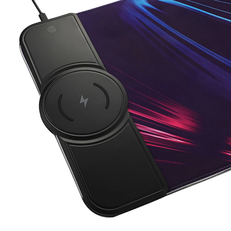Mouse Pad Gamer Rgb Gaming Mousepad Xxl Mous Pad Tapete Teclado Base Antiderrapante para com 15w sem Fio Carregador 800*300 mm - Imagem 6