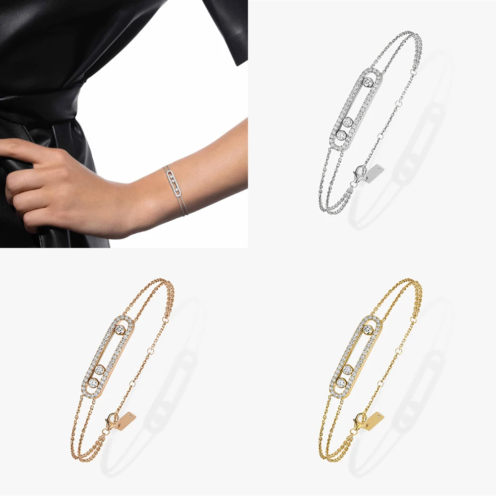 

Classic Brand Design Jewelry 925 Sterling Silver Move Series Bracelet