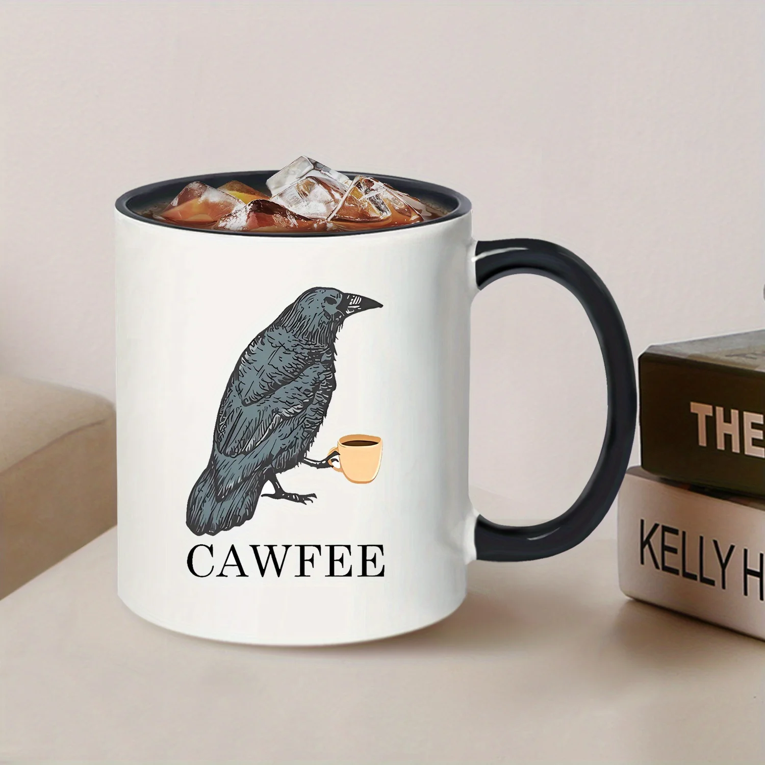 

Кофейная кружка Cawfee Crow 11 унций, забавный подарок для влюбленных из птиц, керамическая кофейная кружка