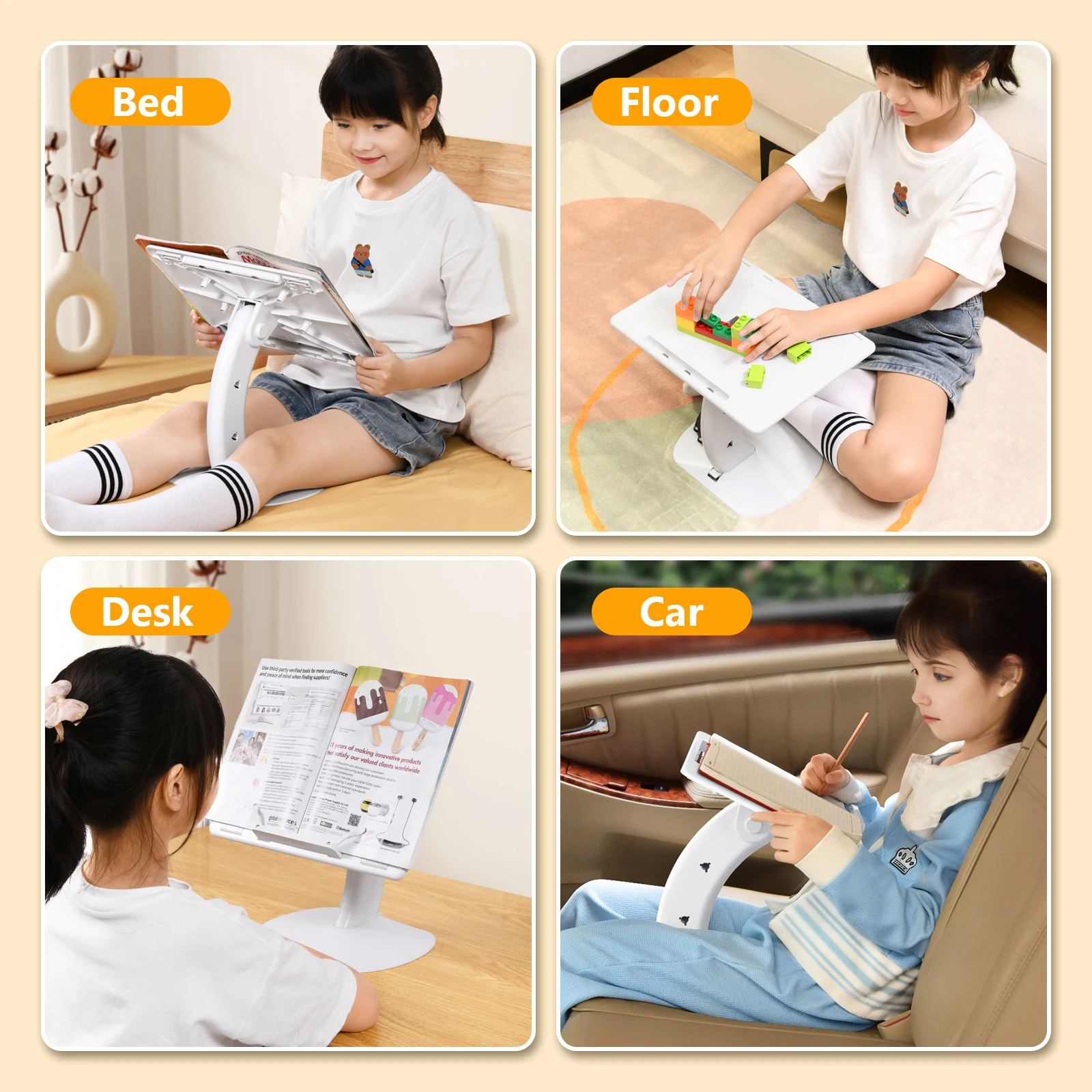 Eary Book Stand For Reading Multi-Angle Adjustable Laptop Tablet Holder For Bed Multifunctional Display Stand Fit For Kids Adult