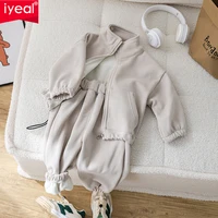 IYEAL enfants bébé vêtements ensembles hiver polaire décontracté 2 pièces enfants ensembles Sport costume pour bébé filles garçons vêtements manteau + pantalon 1-6 ans 1
