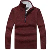 Men's Fleece Thicker Sweater Half Zipper Turtleneck Warm Pullover High Quality Male Slim Knitted Wool Sweaters For Spring 5