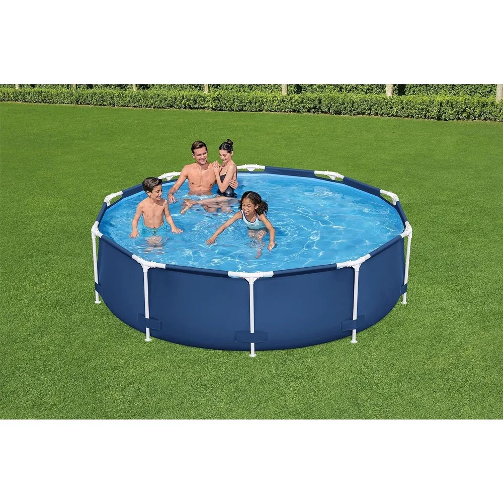 

Swimming Poor, Prism Frame Round Above Ground Outdoor Backyard Swimming Pool Set with 530 GPH Filter Pump Outdoor Swimming Poor