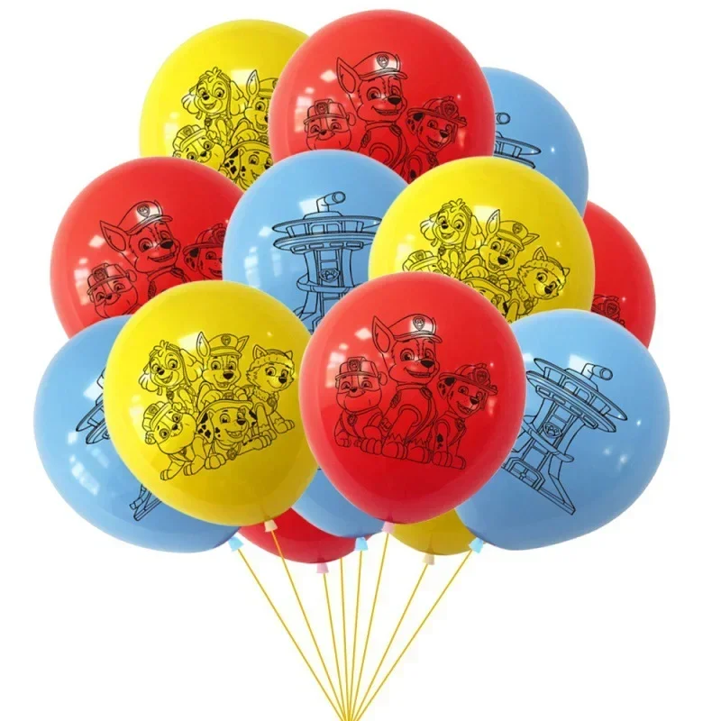 Juego de tarjetas para tarta de cumpleaños con temática de la Patrulla Canina, decoración para hornear, banderines para cumpleaños de niño y niña, globos de látex para decoración, suministros para fie