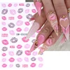 3D Sexy Lips Nail Stickers Leopard Print Love Heart Letter Pink Rose Red Lips Valentines Manicure DIY Romantic Nail Decoration 4