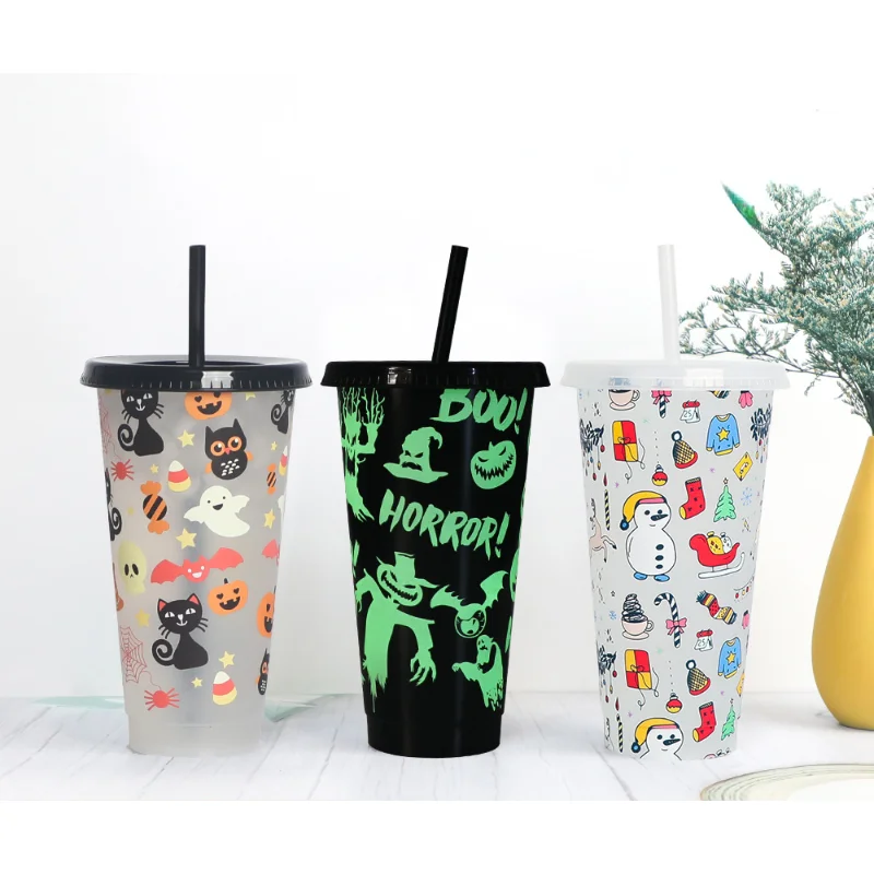 Halloween Farbwechselbecher – 6 Stück Mit Deckel & Strohhalm Für Kinderpartys