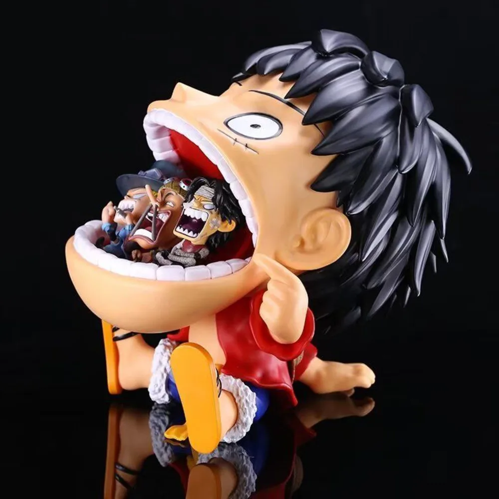 

One Piece Storage Luffy Model Anime Action Figure 33cm Big Mouth Luffy Eat All Statue Desktop Favorites Boy Toys For Kid Gifts