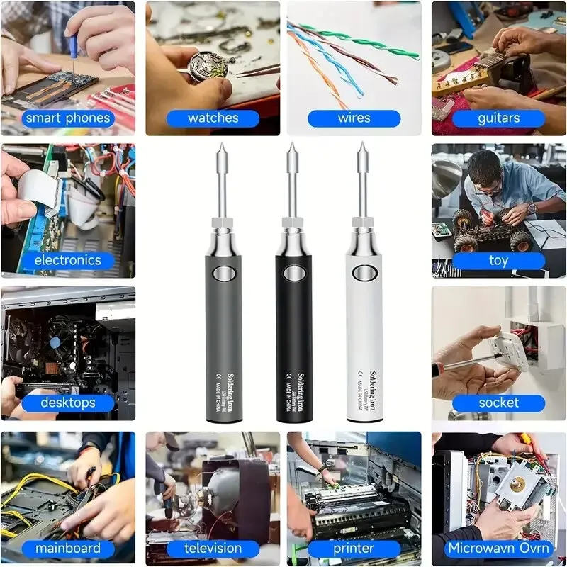 USB 5V 8W Soldering Iron Tool Pen DIY Welding Pen Without Cable, Home Outdoor Convenient Welding Repair Tool Set 6