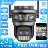 20MP Outdoors Wifi Camera 10K HD Three Lens Security 5G PTZ IP Camera 10X Digital Zoom Lens Human AI Auto Detect Tracking Camera 1