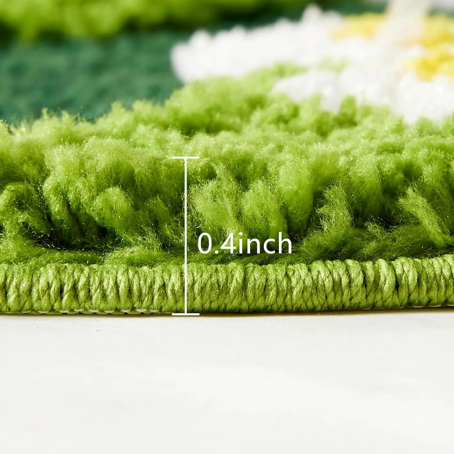 Green Floral Large Bathroom Rugs Bath Mat Non Slip Washable Modern Microfiber Shaggy Tufted Moss Rugs Bedroom Nursery Bathroom 4