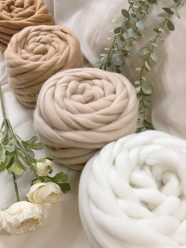 ExtraThickYarnsHandKnittedHatScarfYarnDIYBlanketPetDog