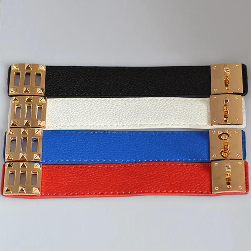 European and American fashion PU wide rotating buckle leather bracelet