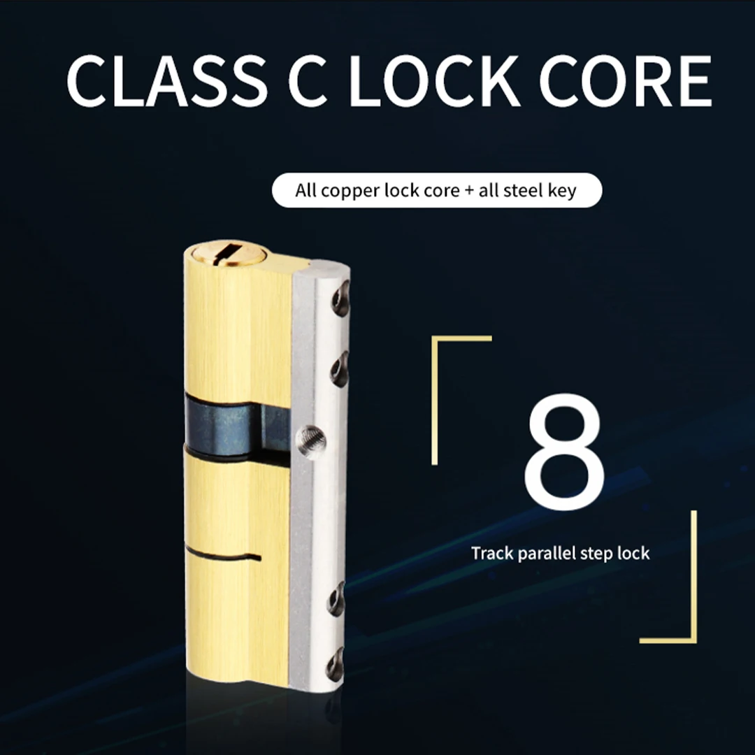 

Household copper lock super C anti-theft door lock core with 8 keys all copper entry door core 85mm core lock core