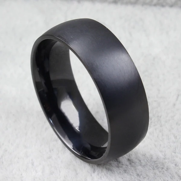 Wedding rings finger rings stainless steel rings metal rings Classic Men Stainless Steel Rings Black Solid Simple Vintage Rings Wedding Bands Christmas Party Gift Jewelry
