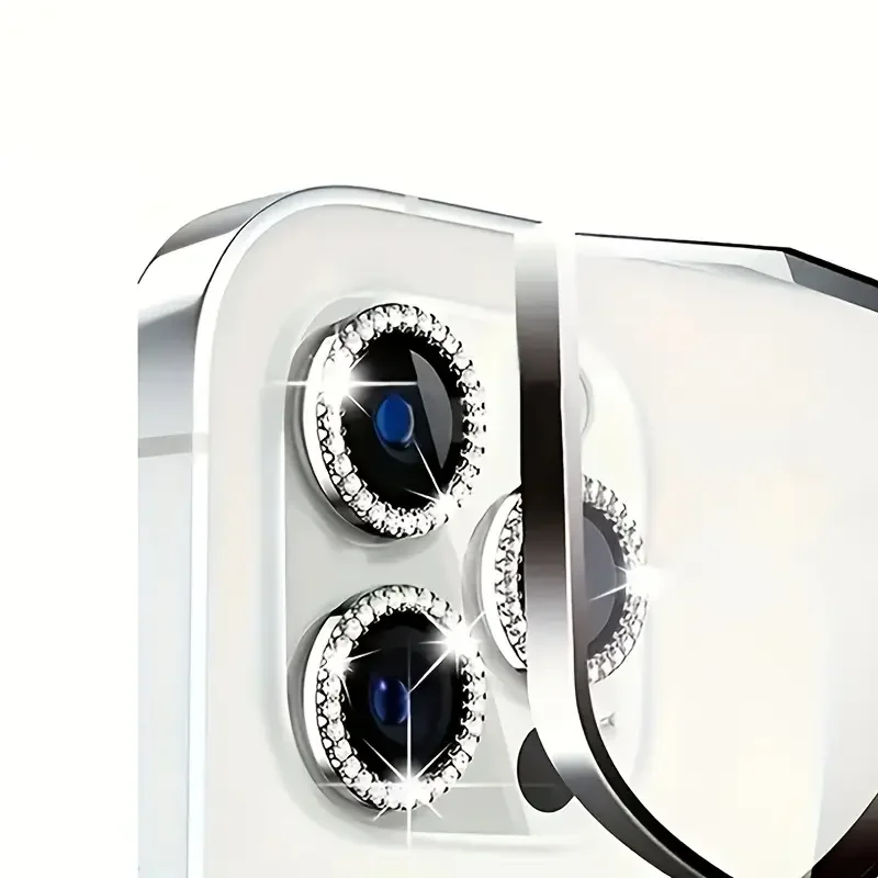 Diamond Metal Protective Glass Camera Lens Protector (2-3 Pack)