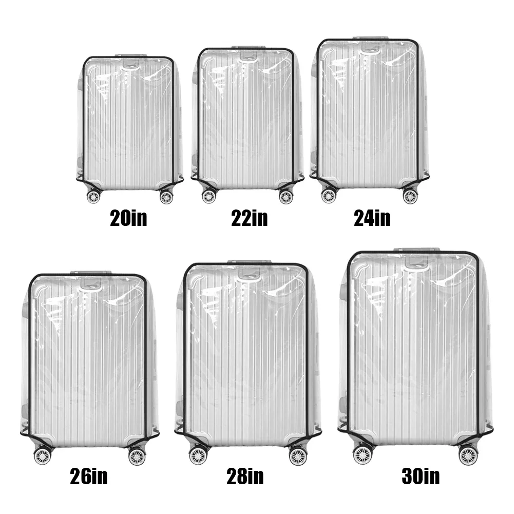20-30inch Full Transparent Luggage Protector Cover Waterproof Suitcase Protector Cover Dustproof Rolling Luggage Suitcase Cover 6