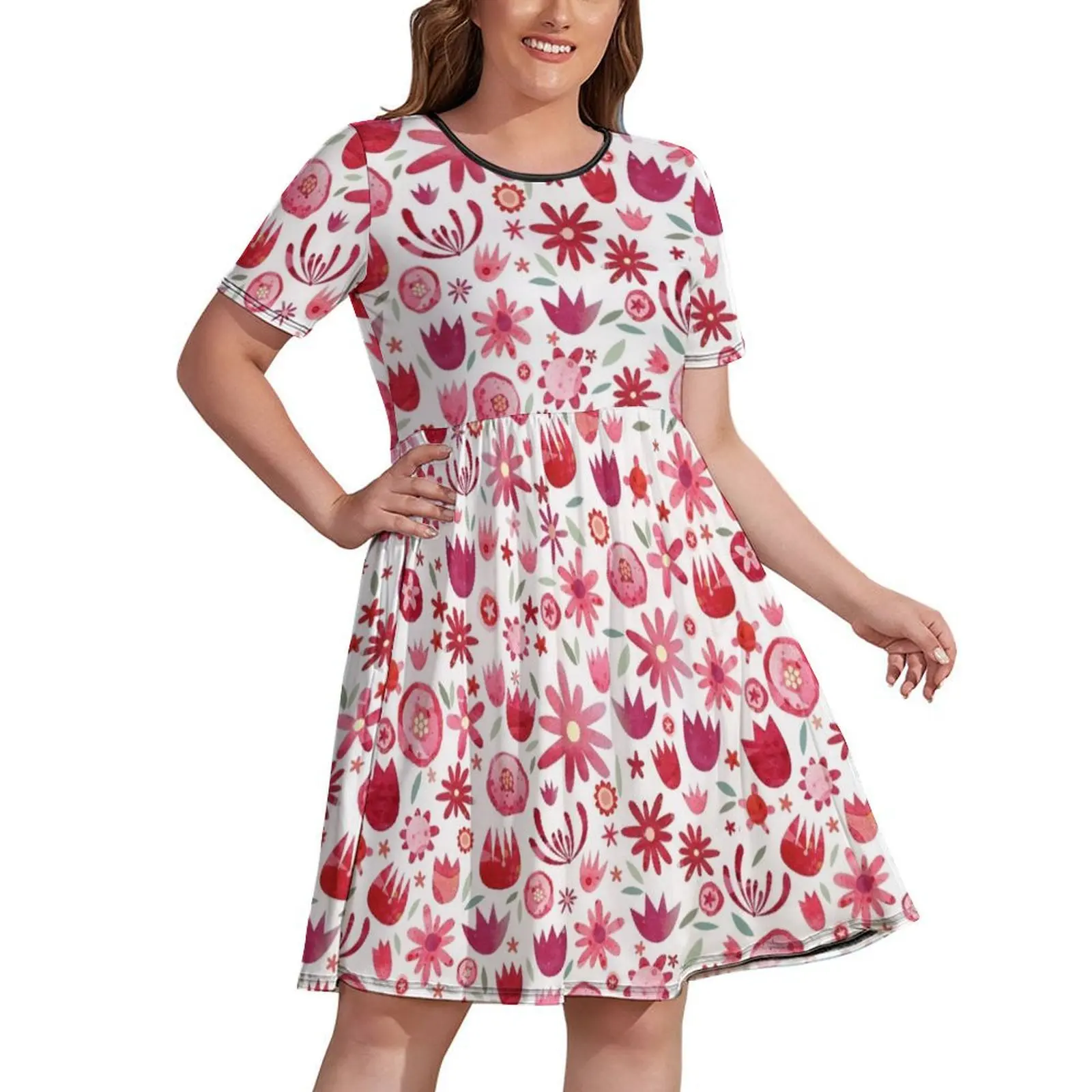 

Summer Flowers Watercolor Dress Beachwear women dress