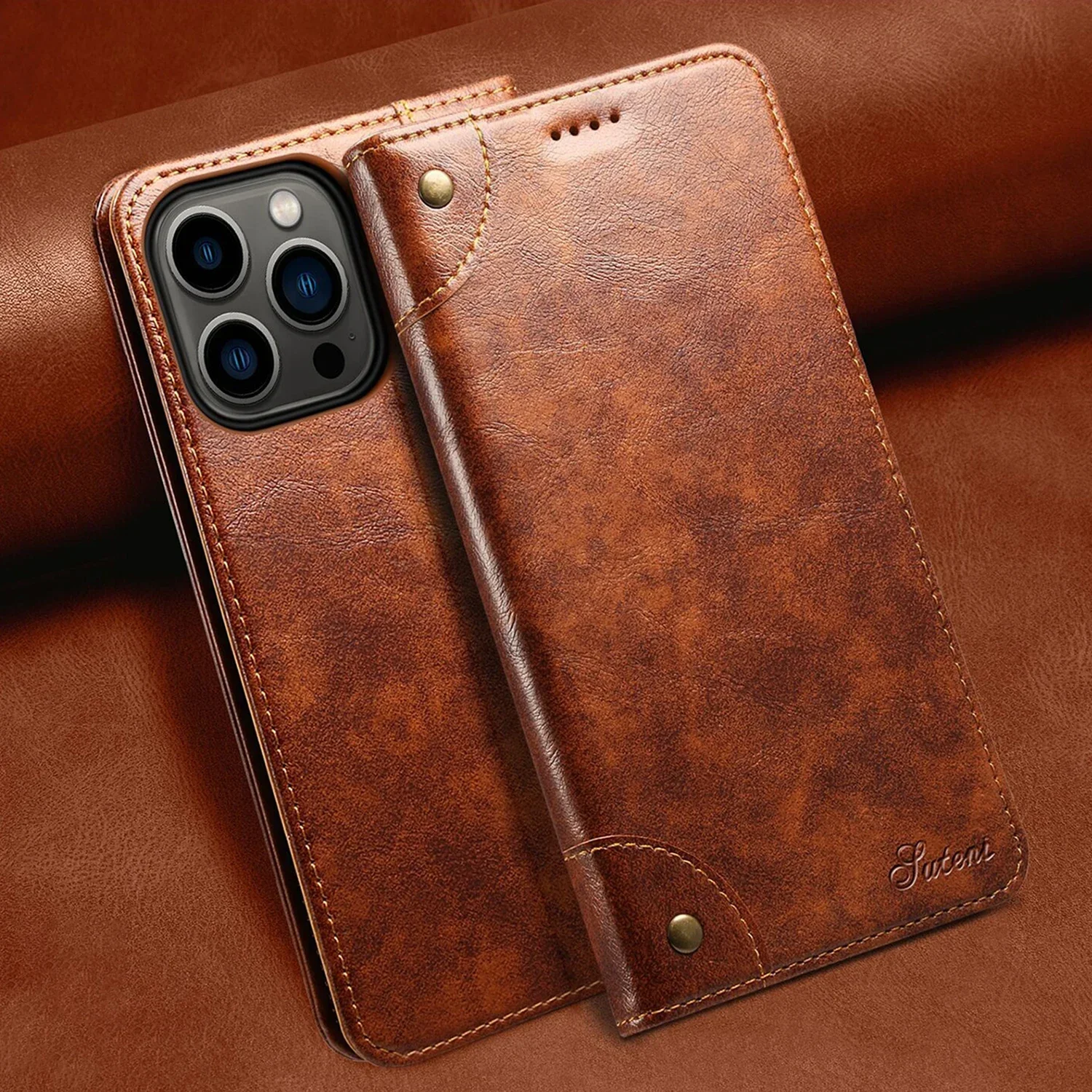 

Кожаный чехол-кошелек с магнитными картами для Iphone 15 14 Pro Max 13 12 Mini X XS XR 7 8 Plus SE 2022