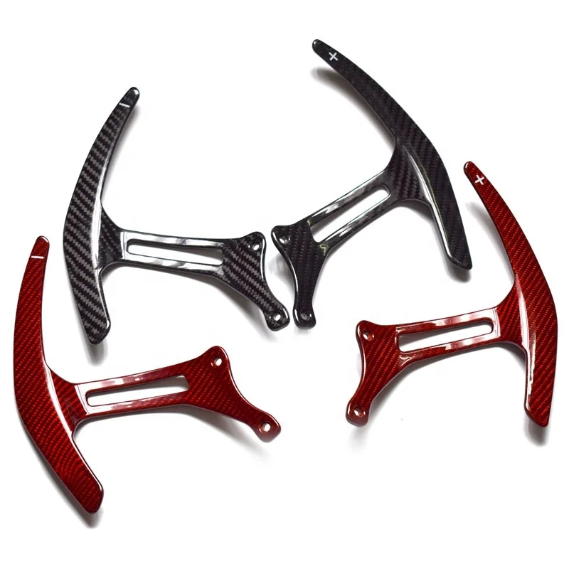 

1 Pair Carbon Fiber Paddle Shift Ferrari Replacement Type For Ferrari 488 GTB Black Red Shift Paddle