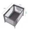 Portable Crib Baby Playpen with Mattress and Carry Bag Grey 3