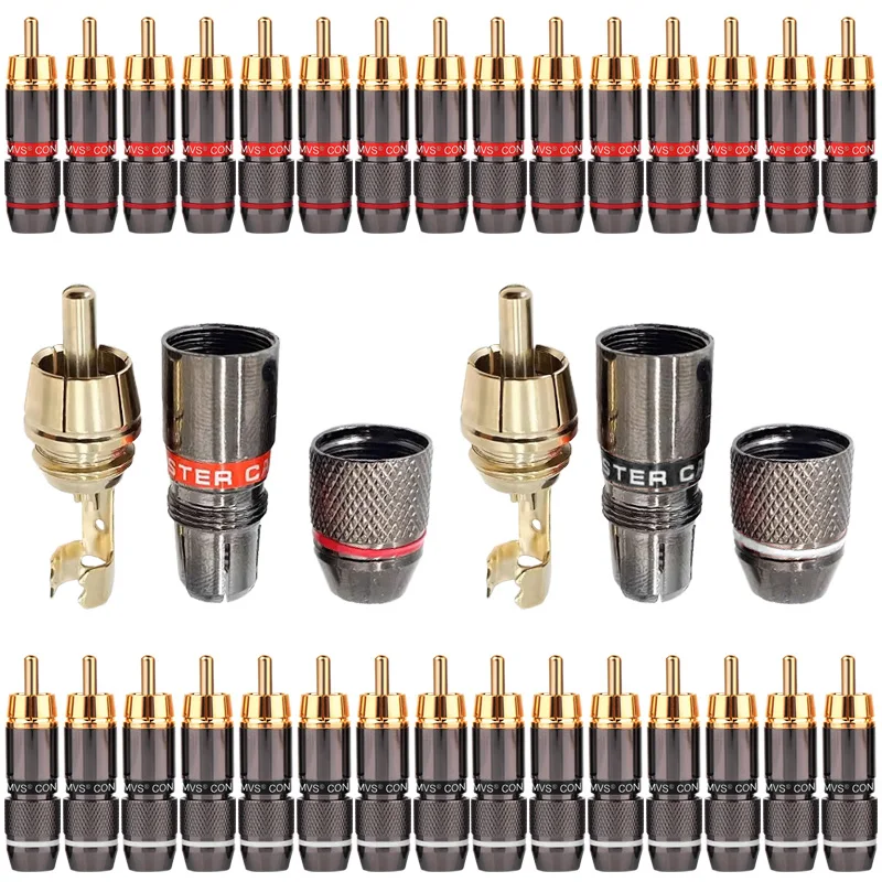 2/4/8Pcs Musical RCA Connector Plug 24K Gold Plated RCA Plug Jack Adapter for HiFi Sound Audio Video Speaker Cable 1