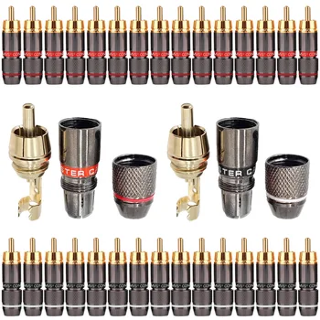 2/4/8Pcs Musical RCA Connector Plug 24K Gold Plated RCA Plug Jack Adapter for HiFi Sound Audio Video Speaker Cable 1