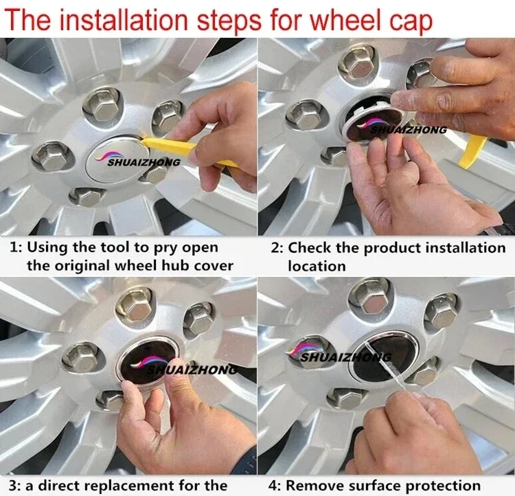 4 Stück ABS 74 mm leere Auto-Radnabenkappen für BBS Audi BMW VW 65 mm Emblem Logo Autoaufkleber Styling-Zubehör Felgen-Radkappenabdeckung – Detail 2